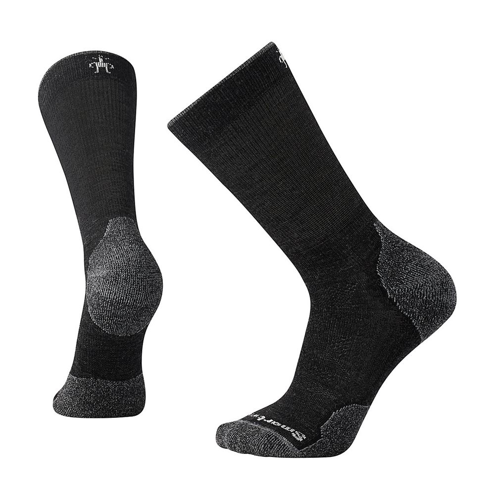 The North Face Socks Mens Australia - The North Face Smartwool Phd Outdoor Light Crew Black / Light